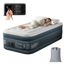 Twin Air Mattress with Built-in Pump 18in Blow up Mattress Double Chamber Airbed