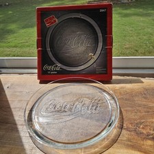 Coca-Cola Serving Platter #3947, 13 Inch Glass With Logo, Round Vintage 1990 New