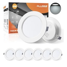 6x ALUSSO LED Downlights  4W Ultra Slim LED Recessed Ceiling Spot Lights 3000k