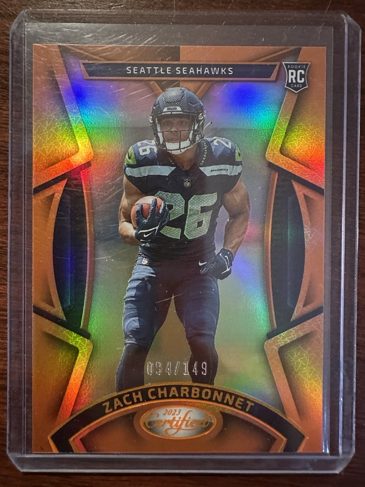 2023 Panini Certified - Rookies Zach Charbonnet #164 Mirror Orange /149 (RC)