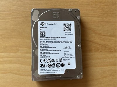 Seagate BarraCuda 5TB, Intern, 5400RPM, 2,5 Zoll (ST5000LM000) 11944 Betriebsst.