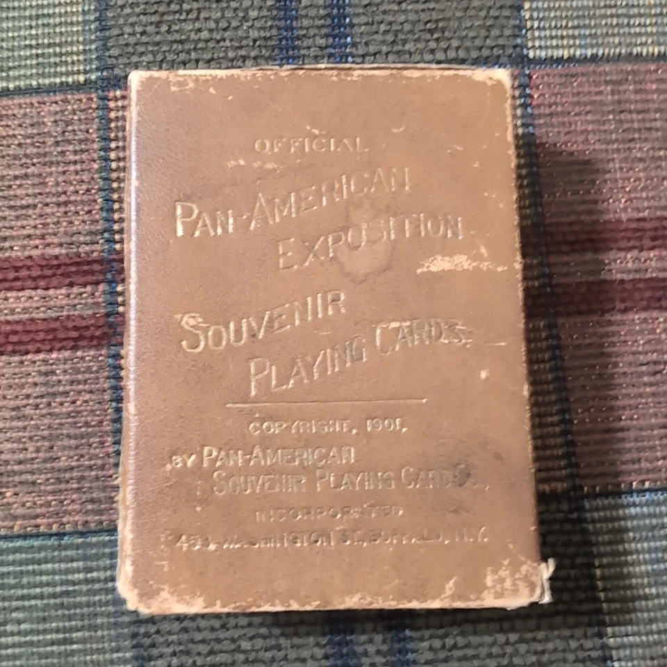 ©1900 AnTiquE LEMBRANÇA DE EXPOSIÇÃO PAN-AMERICANA Cartas de baralho VinTagE - Imagem 3 de 4