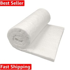 Lightweight 1" Thick Ceramic Fiber Insulation for High-Temp Needs - 48" x 16"