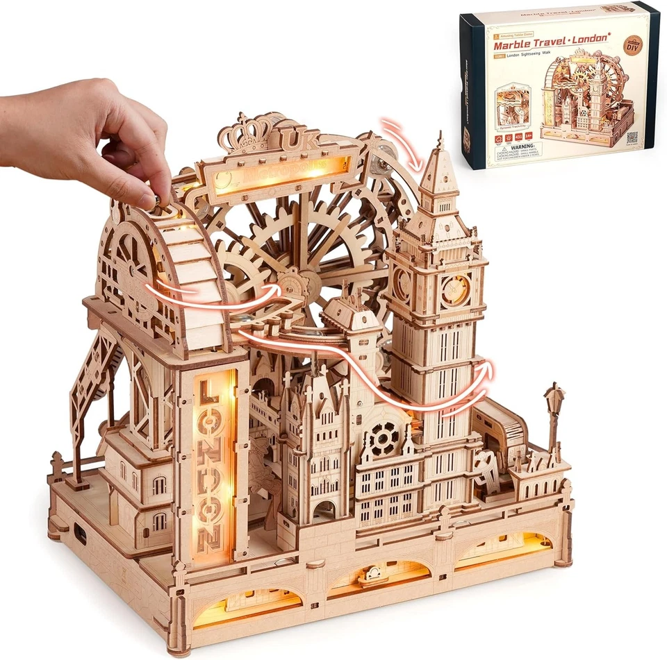 ROKR 3D Wooden Puzzle Marble Travel London  Build Adult DIY Model Kit Home Decor - Image 2 of 4