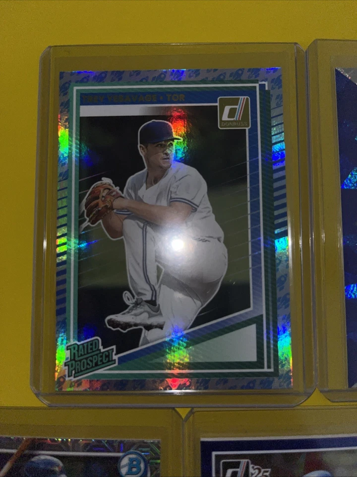 2025 Panini Crusade Trey Yesavage Ice Cracked Ice RC | 2025 Donruss 🚀 Emoji - Image 2 of 4