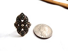 Judith Jack Marcasite sterling silver signed Art Deco style vintage ring size 6 — photo 6