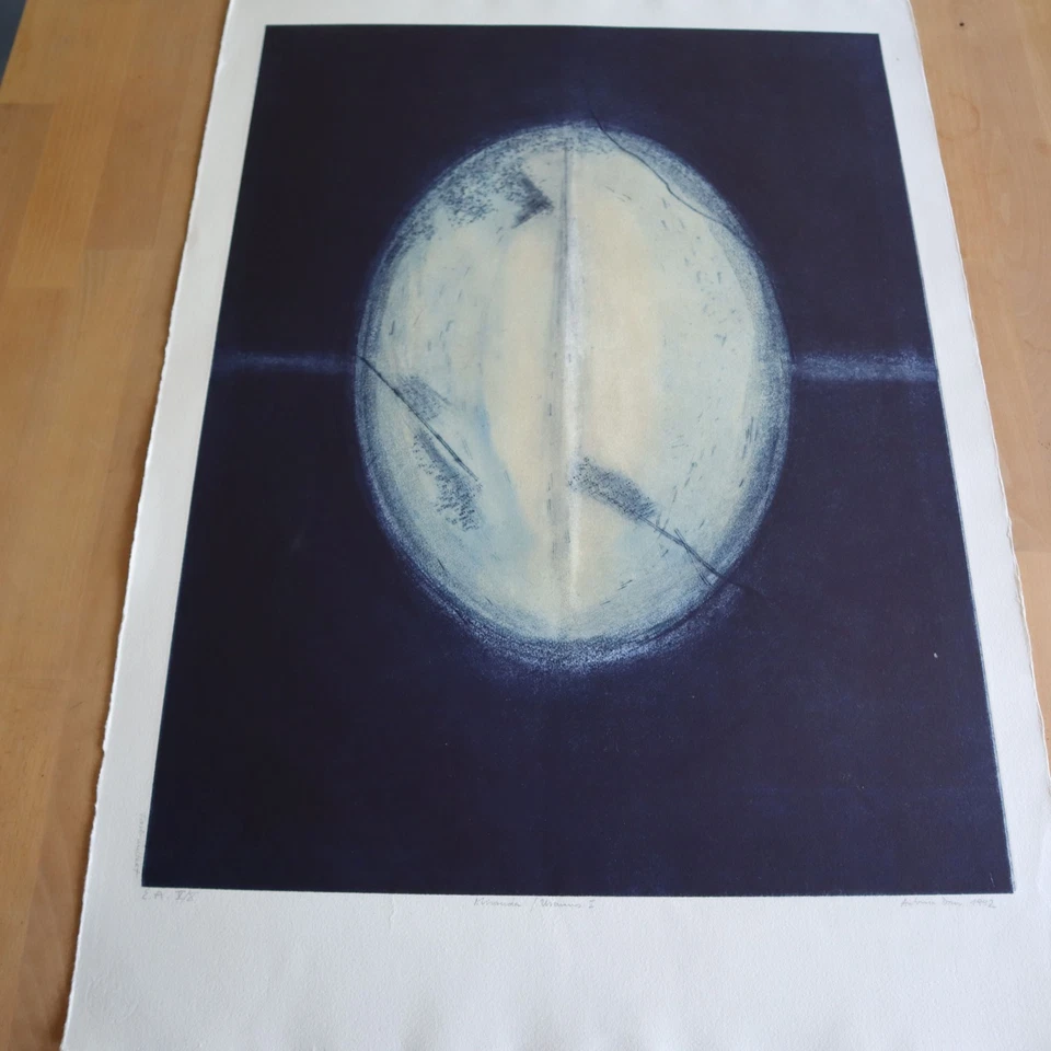 Farbradierung A. Dombrowsky Farbradierung 1992 -  auf handgeschöpften Papier - Bild 2 von 4