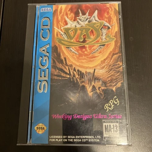 Vay | Sega CD, 1994 | Complete in Box w/ Manual, Reg Card, Foam, AND Map CIB