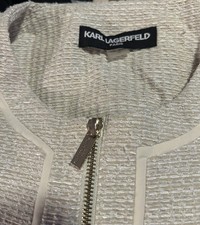 Karl Lagerfeld Paris Creme Zip Front Blazer size 12