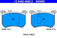 Bremsscheiben-BremsbeläGe-Kit ATE 13.0460-4869.2 MERCEDES-BENZ 006 420 49 20