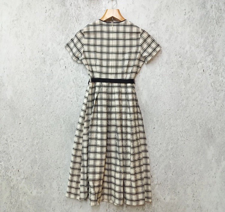 knee length dresses for ladies Ivory Smocked Top 3/4 Sleeve Midi Dress