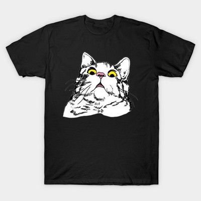 Cat Gasp Funny Meme Graphic Casual Print Men T Shirt