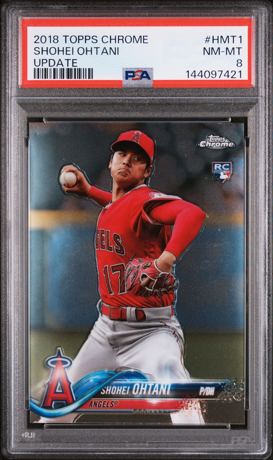 2018 TOPPS CHROME UPDATE #HMT1 SHOHEI OHTANI ROOKIE RC PSA 8
