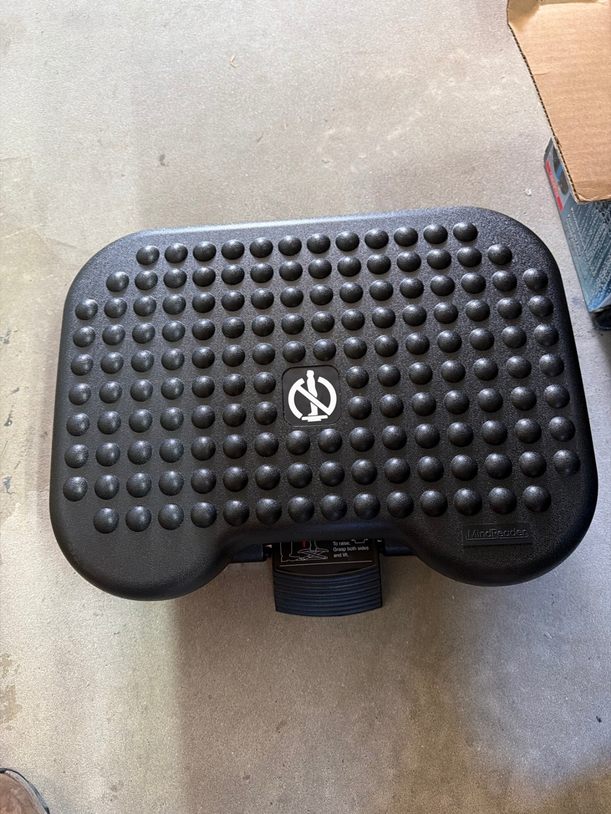 MindReader Adjustable Under Desk Foot Rest, Black, Textured, Ergonomic, New