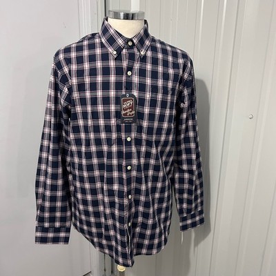Arrow Hamilton Poplin Mens Large Blazer Plaid Wrinkle Free Button Down Shirt
