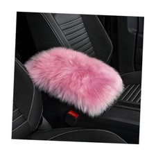 Wevdn Car Center Console Cover Pad, Fluffy Middle Console Pad Armrest Seat Pink