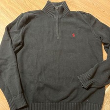 Black Knit Sweater with Polo Logo, Used, 53-54cm W, 65cm L