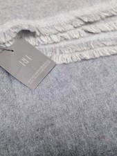 RH Restoration Hardware 100 Baby Alpaca TWO-TONE THROW, 50  X 70  - Grey 