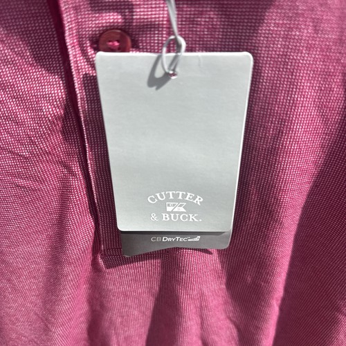 Cutter & Buck Golf Shirt Polo DryTec Bacardi Sleeve & Back Logo XL Maroon NWT - Picture 4 of 10