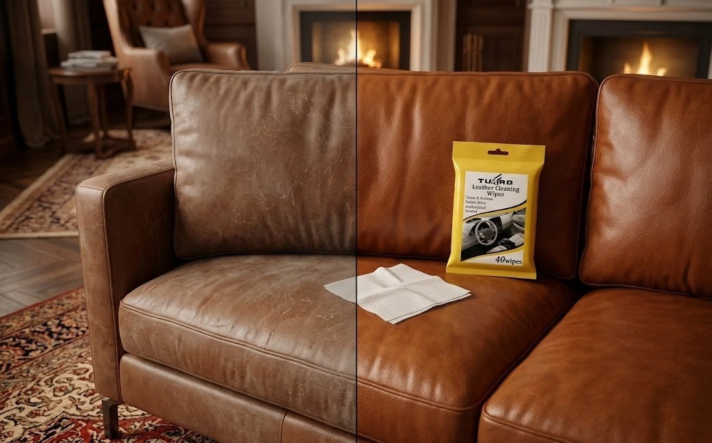 Leather Sofa Settee Furniture Restoration Before and After
