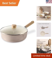 Ceramic Nonstick Frying Pan Skillet 10 inch Deep Frying Pan Saute Pan 4 QT