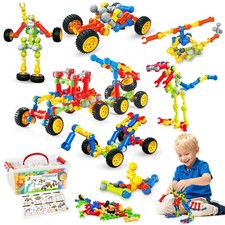 Stem Building Toys for 3 4 5 6 7 8 Year Old Boys Girls Kids,125 Pieces Buildi...