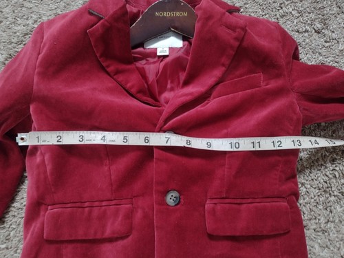 Janie and Jack Boys The Velvet Party Blazer Size 4 Red 2 Button Suit F - Picture 4 of 5