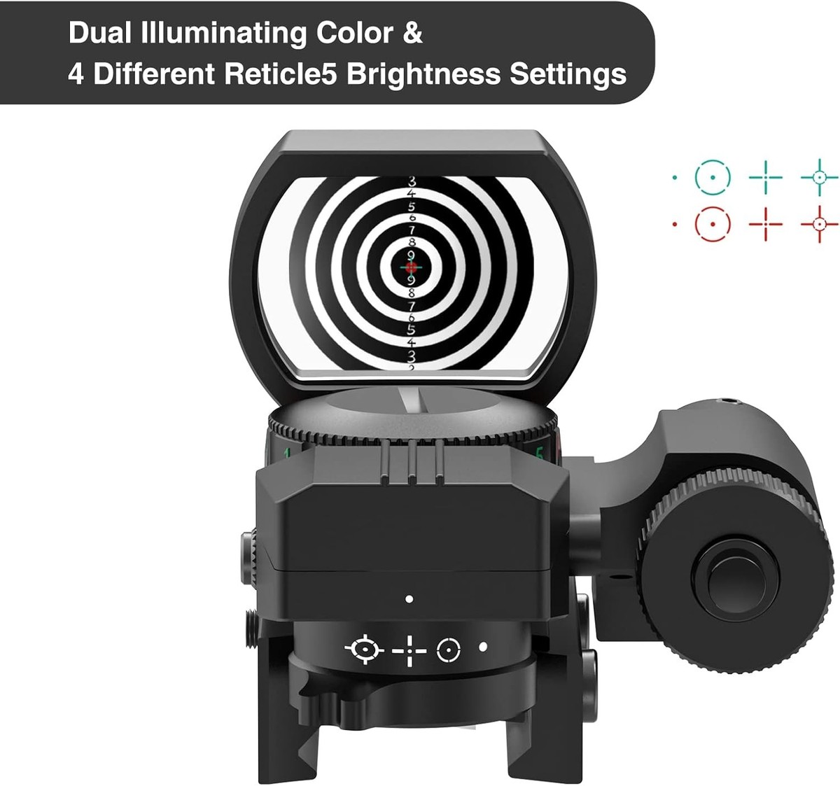 Reflex Sight 4 Reticle Red & Green Dot Sight Optics W/ Integrated