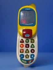 V-TECH Tiny Touch Phone Mod 80-110700 Toy Mobile Phone Slide Up Tested Works