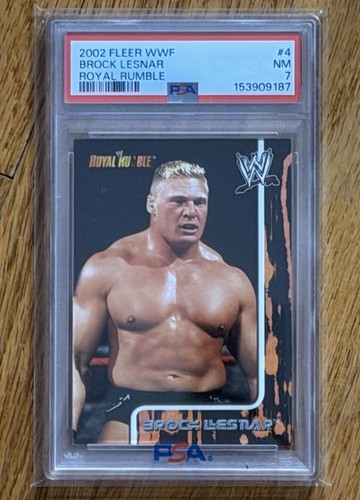 2002 WWF Fleer Royal Rumble Brock Lesnar Rookie Card PSA 7?RC #4 WWE