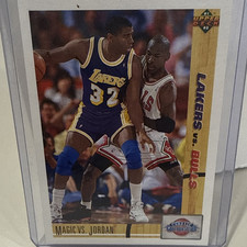 Upper Deck 1991-92 Classic Confrontation #34 Magic Johnson vs Jordan Lakers