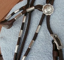 Vintage Brow Band Sterling Silver Ferrules Buckles Conchos Horse Show Headstall