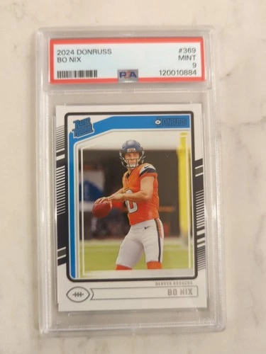 2024 Donruss Bo Nix Rated Rookie PSA 9