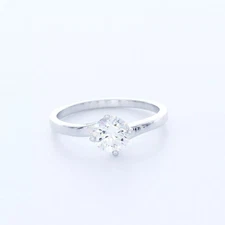 Solitaire Engagement Ring Classic 14K Gold 0.91 CT Round Lab-Grown Diamond F VS1