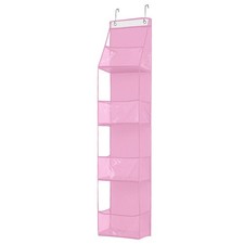 Hanging Closet Organizer, 4 Shelf Over The Door Organizer with 2 Hooks, Space...
