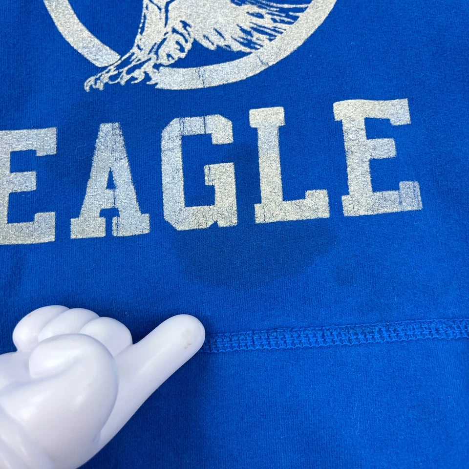 Sudadera con Capucha Y2K American Eagle De Colección Hombres XL Azul Sudadera Años 2000 Desteñida AE77 Pájaro * Foto 4 de 4