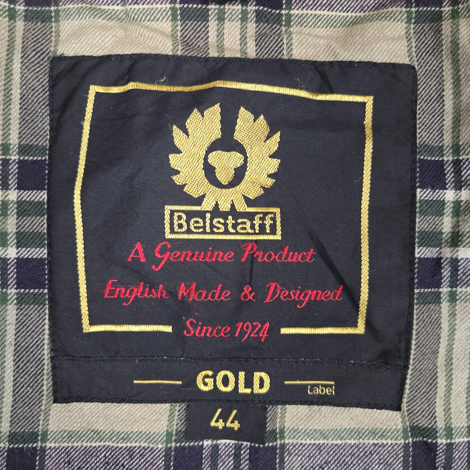 BELSTAFF GOLD Mens Size 44 Medium Oilskin Waxed Jacket Belted Green Zip Corduroy image 10