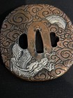 Antique Japanese Tsuba Dragon Emerging from Clouds — photo 3