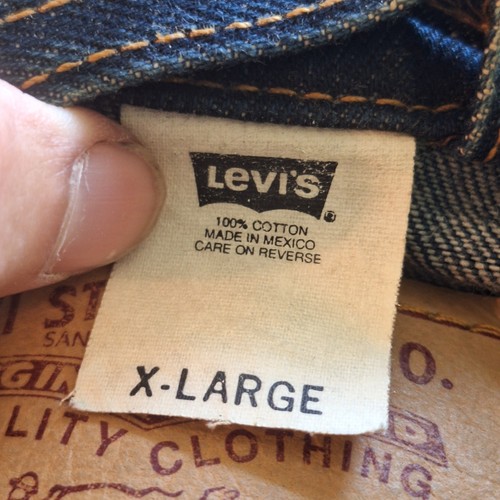 Vintage Levis Denim Trucker Jacket Mens XL Blue 70507-4886 90's Jean Cotton - Picture 9 of 11