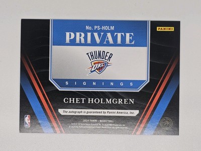 2024 Panini NBA Private Signings #PS-HOLM Chet Holmgren On Card