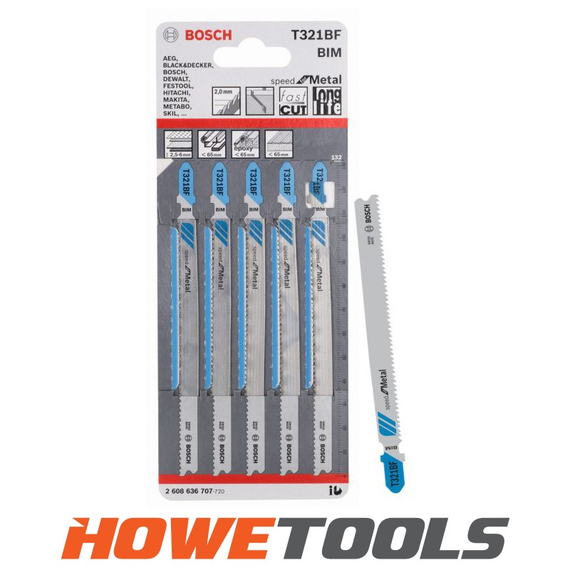 BOSCH T321BF (pkt of 5) Flexible for metal 132mm