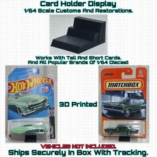 4PC Pack Card Display Stand 3D Printed For 1/64 Scale Hot Matchbox Wheel