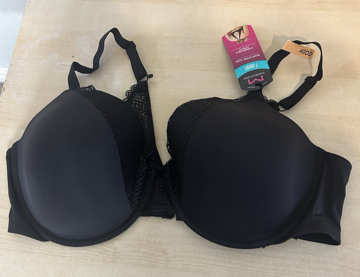Maidenform Comfy Soft Full Coverage Underwire 09404 T Shirt Bra, Black, 40DD