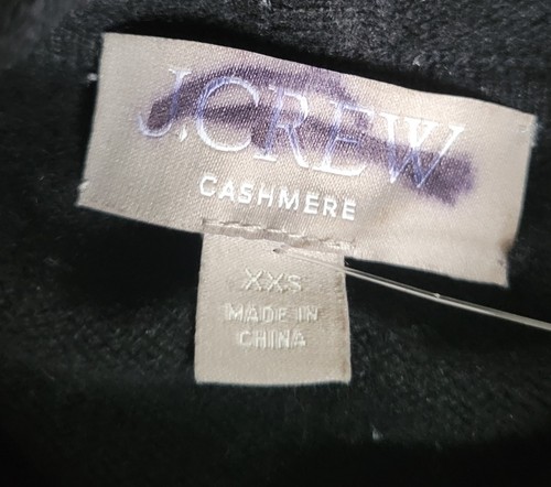 J.Crew 100% Cashmere Full-Zip Sweater-Hoodie Women's Size XXS Black NWOT - Picture 6 of 8