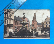 Vintage Coloured Postcard Of Dumfries town centre. Postmarked 1905