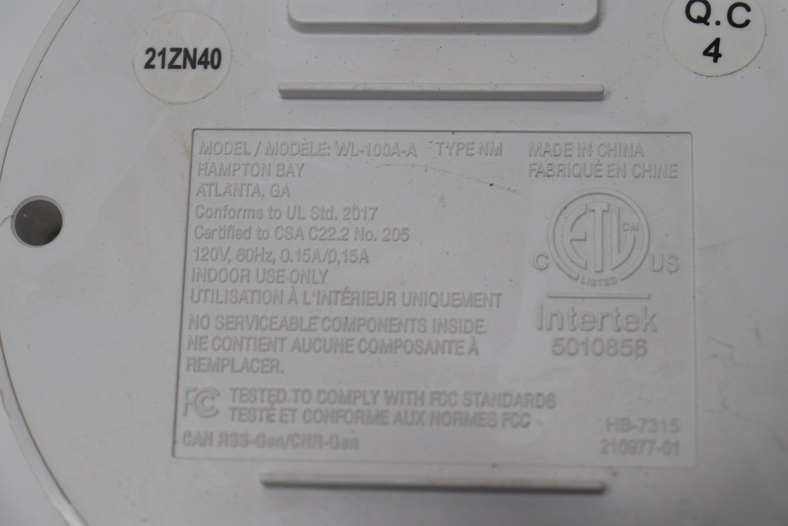 Wireless Doorbell Fabric PDQ Display White Gray WL-100A-A-image