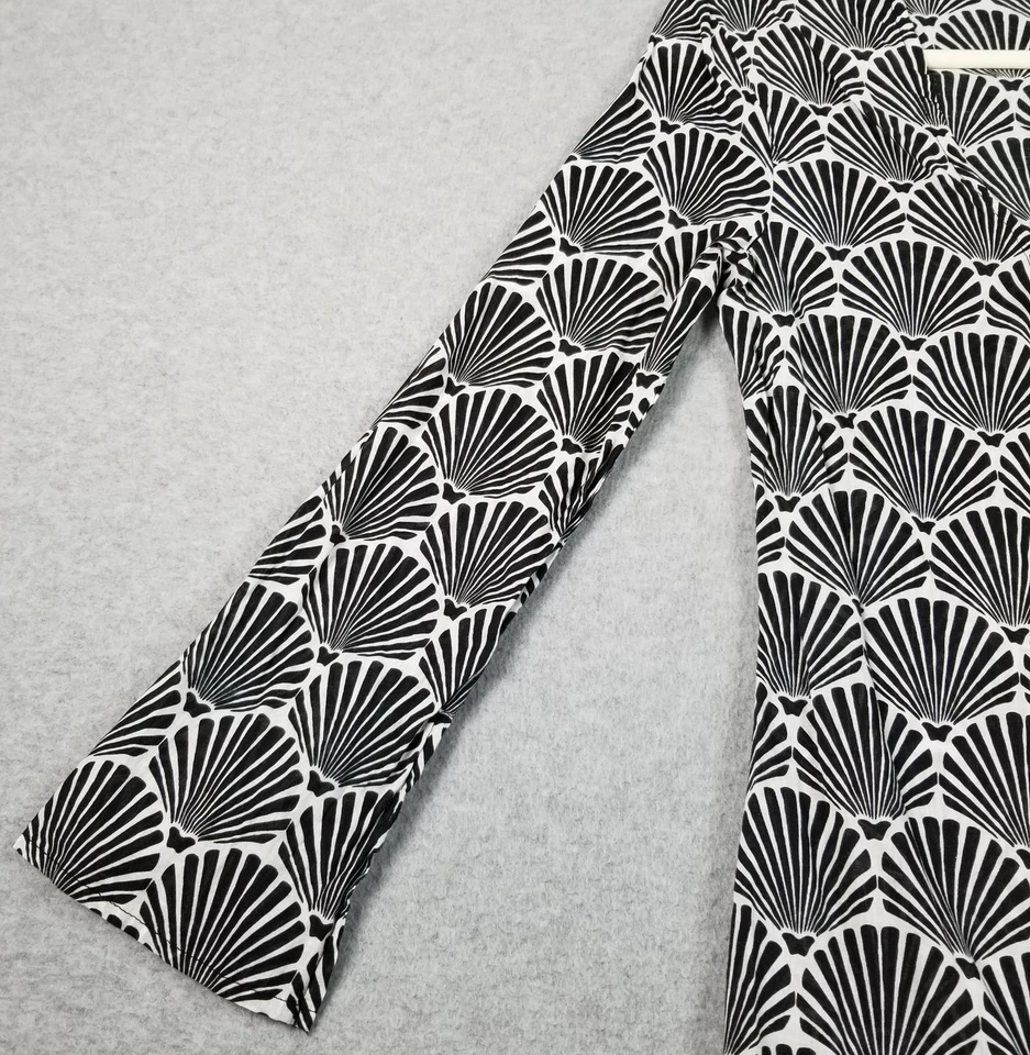 Top túnica de pastel de barro para mujer pequeño negro blanco conchas vestido de encubrimiento playa transparente delgado Foto 4 de 4