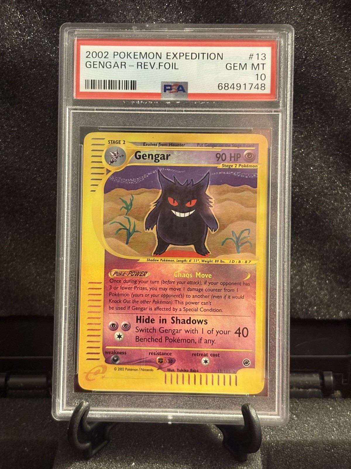 Pokemon Expedition - Gengar - Reverse Holo Rare #13 - PSA 10 Gem Mint