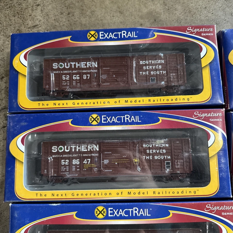 ExactRail Platinum HO Lot 8 Waffle Side Box Car Southern NIB All Diff #s - Image 3 of 4