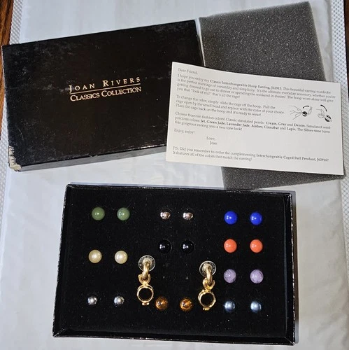 #59 Jewelry Lot, Joan Rivers Changeable Stone Earrings Vintage To Modern Costume
